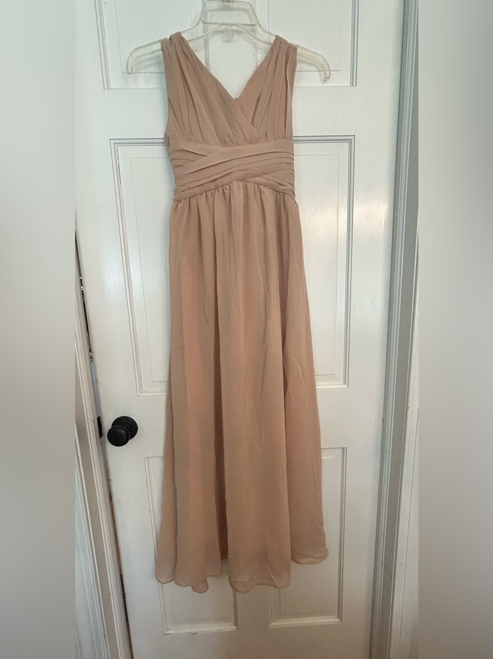 Girls' Taupe Chiffon V-Neck Formal Dress size 12